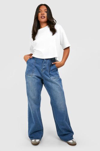 Womens Plus Seam Pocket Detail Wide Leg Jean - - 16 - boohoo - Modalova