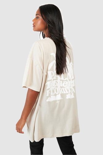 Womens Palm Beach Back Print Super Oversized T-shirt - - L - boohoo - Modalova