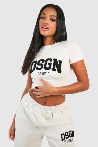 Womens Dsgn Studio Towelling Applique Fitted T-shirt - - 10 - boohoo - Modalova