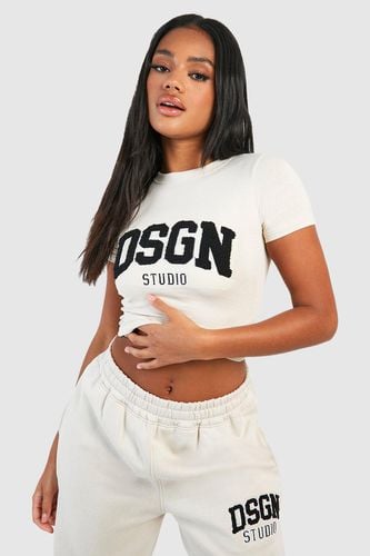 Womens Dsgn Studio Towelling Applique Fitted T-shirt - - 16 - boohoo - Modalova
