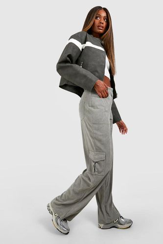 Womens Cargo Pocket Cord Jeans - - 16 - boohoo - Modalova
