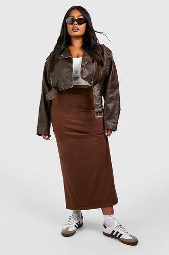 Womens Plus Cotton Elastane Basic Midaxi Skirt - - 24 - boohoo - Modalova