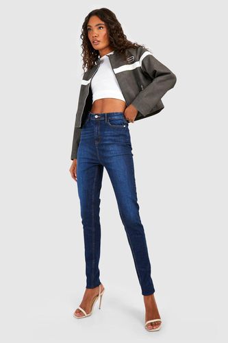 Womens Tall Mid High Waist Skinny Flared Jeans 34" - 10 - boohoo - Modalova