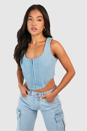 Womens Petite Denim Corset - - 10 - boohoo - Modalova