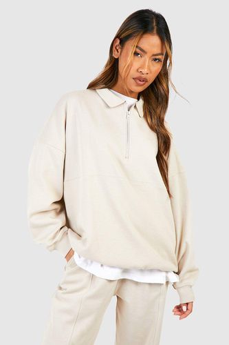 Womens Premium Seam Detail Collared Oversized Sweatshirt - - M - boohoo - Modalova
