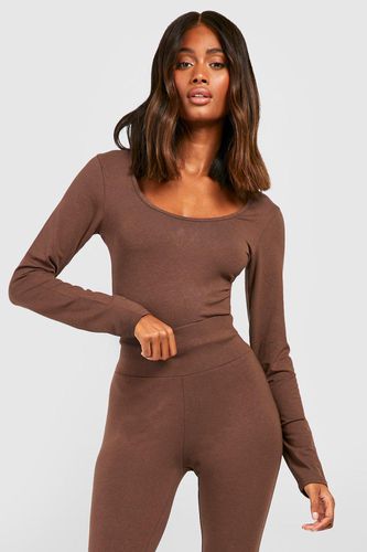 Womens Premium Super Soft Scoop Neck Long Sleeve Bodysuit - - 12 - boohoo - Modalova