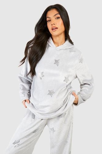 Womens Maternity Star Detail Fleece Loungewear Hoodie - - 10 - boohoo - Modalova