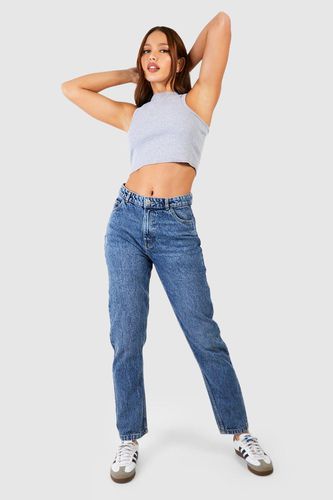 Womens Tall Mid Wash Mom Jeans - 10 - boohoo - Modalova