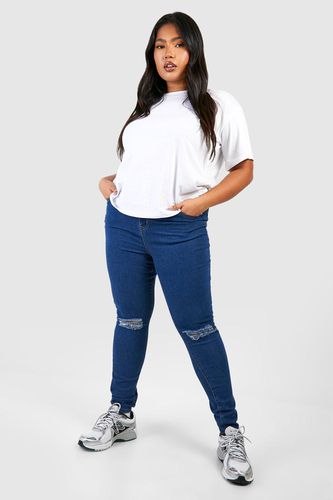 Womens Plus High Waisted Distressed Skinny Jeans - - 16 - boohoo - Modalova