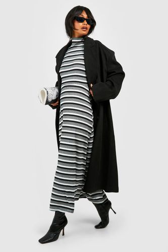 Womens Multi Stripe Roll Neck Midaxi Dress - - 10 - boohoo - Modalova