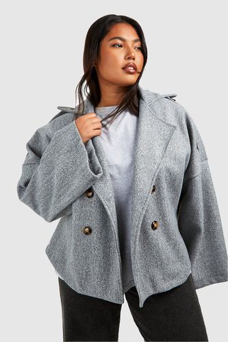 Womens Plus Wool Look Short Trench Coat - - 16 - boohoo - Modalova