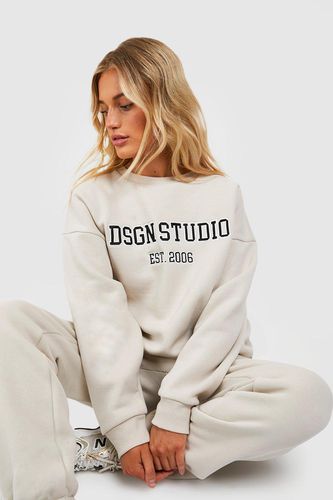 Womens Dsgn Studio Applique Sweatshirt Tracksuit - - M - boohoo - Modalova