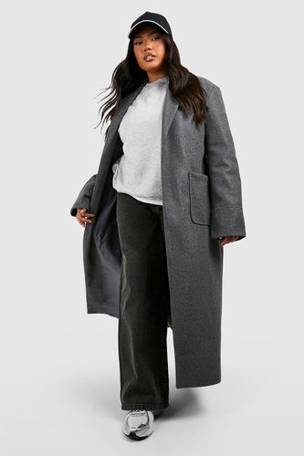 Womens Plus Wool Look Belted Longline Jacket - - 16 - boohoo - Modalova