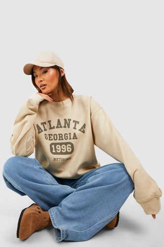 Womens Atlanta Slogan Varsity Printed Oversized Sweatshirt - - L - boohoo - Modalova