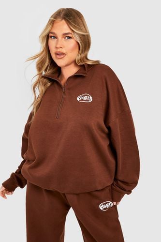 Womens Plus Dsgn Oversized Half Zip Sweatshirt - - 16 - boohoo - Modalova