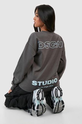 Womens Petite Dsgn Studio Back Print Sweatshirt - - XS - boohoo - Modalova