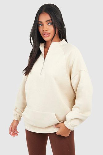 Womens Seam Detail Half Zip Oversized Sweatshirt - - M - boohoo - Modalova