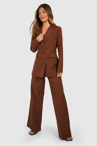 Womens Relaxed Fit Wide Leg Tailored Trousers - - 10 - boohoo - Modalova