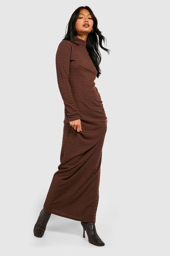 Womens Soft Crinkle Texture High Neck Maxi Dress - - 10 - boohoo - Modalova