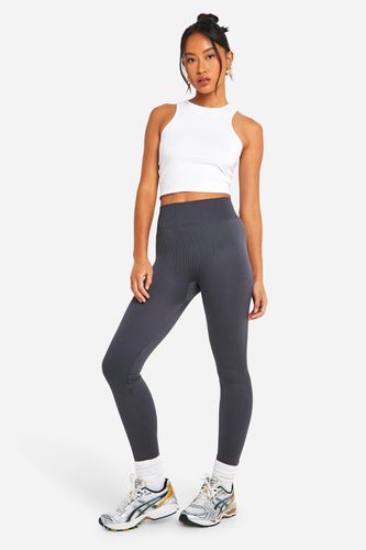 Womens Contrast Seamless Contour Rib Legging - - L - boohoo - Modalova