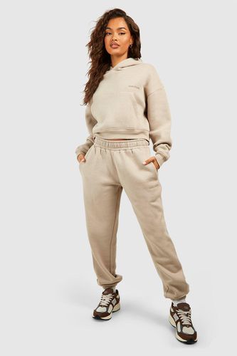 Womens DSGN Studio Embroidered Cropped Hooded Tracksuits - - XL - boohoo - Modalova