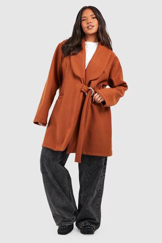 Womens Plus Premium Wool Look Collared Coat - - 20 - boohoo - Modalova