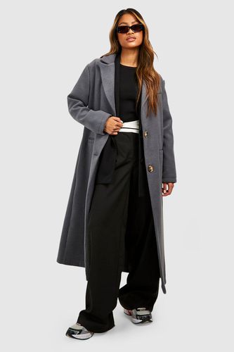 Womens Cord Maxi Coat - Grey - 12 - boohoo - Modalova
