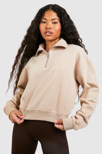 Womens Petite Quarter Zip Sweatshirt - - L - boohoo - Modalova