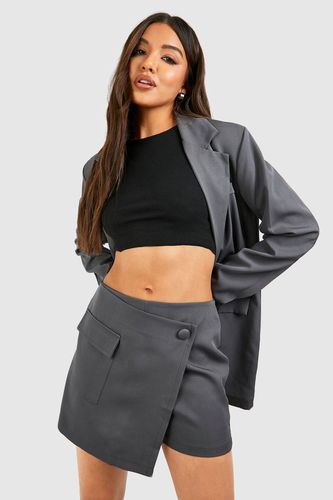 Womens Wrap Front Pocket Detail Mini Skirt - - 10 - boohoo - Modalova