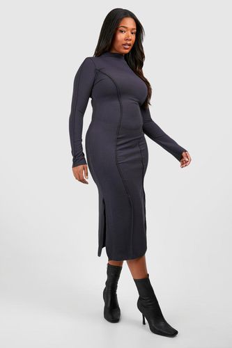 Womens Plus High Neck Seam Detail Midi Dress - - 18 - boohoo - Modalova