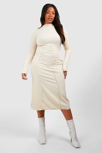 Womens Plus High Neck Seam Detail Midi Dress - - 16 - boohoo - Modalova