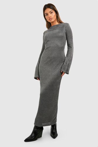 Womens Scoop Back Flare Sleeve Knitted Midaxi Dress - - 18 - boohoo - Modalova