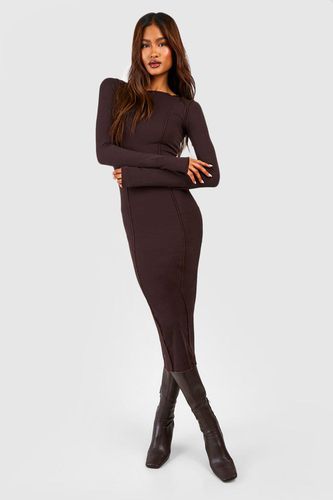 Womens Tall Exposed Seam Slash Neck Midi Dress - - 10 - boohoo - Modalova