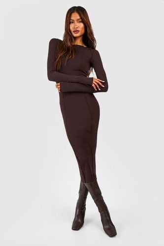 Womens Tall Exposed Seam Slash Neck Midi Dress - - 18 - boohoo - Modalova