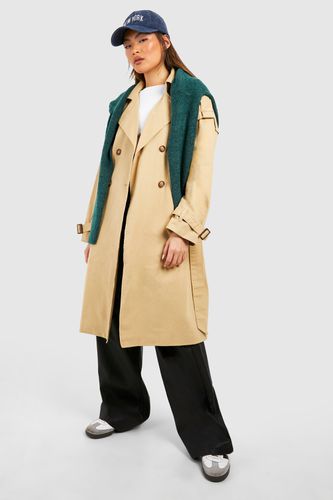 Womens Shoulder Detail Belted Trench Coat - - 10 - boohoo - Modalova