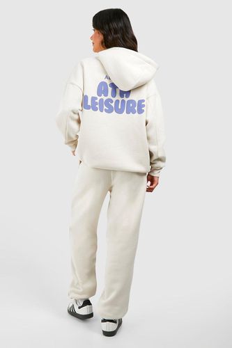 Womens Ath Leisure Puff Print Slogan Hooded Tracksuit - - S - boohoo - Modalova