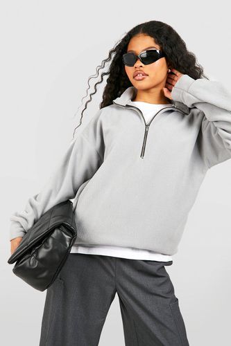 Womens Petite Fleece Half Zip Sweatshirt - - L - boohoo - Modalova