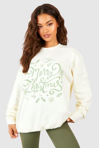 Womens Merry Christmas Printed Slogan Sweatshirt - - M - boohoo - Modalova