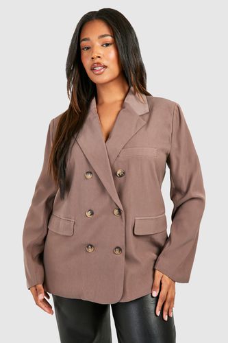 Womens Plus Double Breasted Relaxed Fit Tailored Blazer - - 20 - boohoo - Modalova