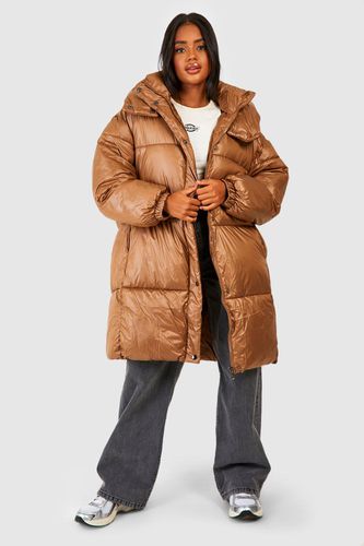 Womens Oversized Longline Puffer Jacket - - M - boohoo - Modalova
