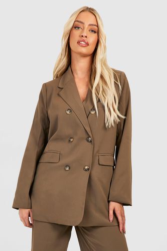 Womens Double Breasted Relaxed Fit Tailored Blazer - - 10 - boohoo - Modalova