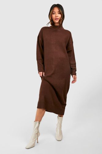Womens High Neck Knitted Midaxi Dress - - 10 - boohoo - Modalova