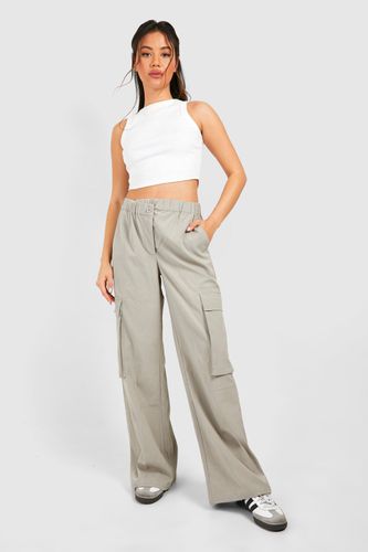 Womens Asymmetric Waistband Detail Cargo Trouser - - 12 - boohoo - Modalova