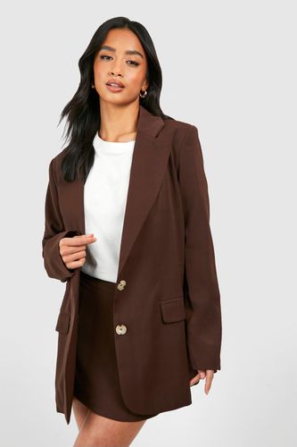 Womens Petite Single Breasted Relaxed Fit Tailored Blazer - - 8 - boohoo - Modalova