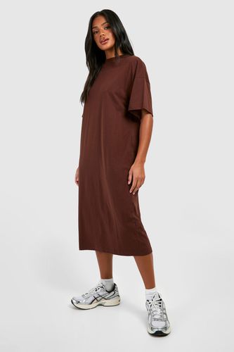 Womens Cotton Super Oversized Midi T-shirt Dress - - 10 - boohoo - Modalova