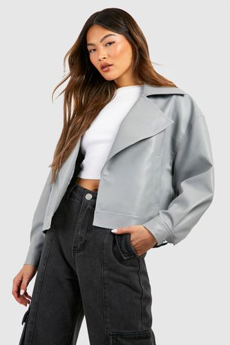 Womens Faux Leather Short Jacket - - 14 - boohoo - Modalova