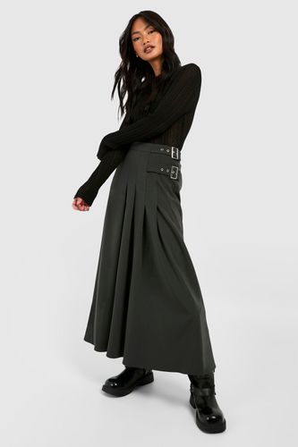 Womens Belt Detail Midi Kilt Skirt - - 6 - boohoo - Modalova