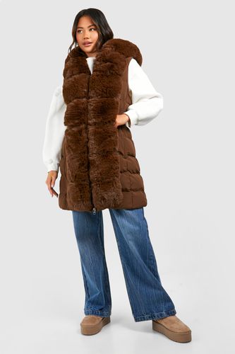 Womens Faux Fur Trim Gilet - - XL - boohoo - Modalova