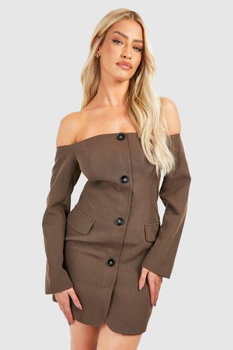 Womens Bardot Button Front Blazer Dress - - 14 - boohoo - Modalova