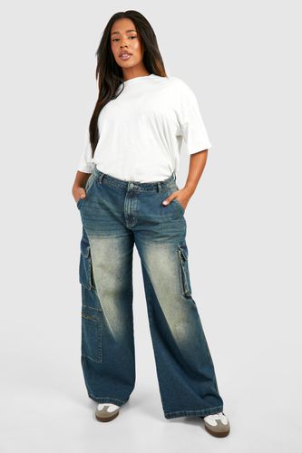 Womens Plus Washed Cargo Jeans - - 18 - boohoo - Modalova